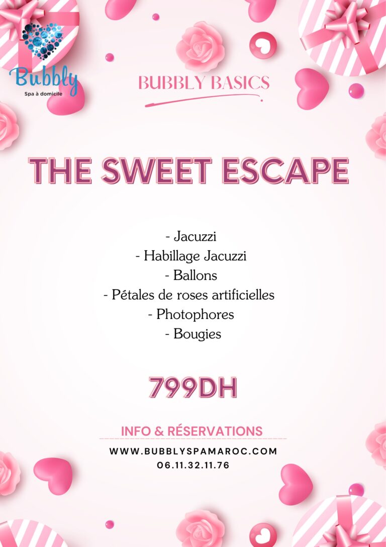 Formule Sweet Escape – location jacuzzi à domicile Maroc – Bubbly Spa