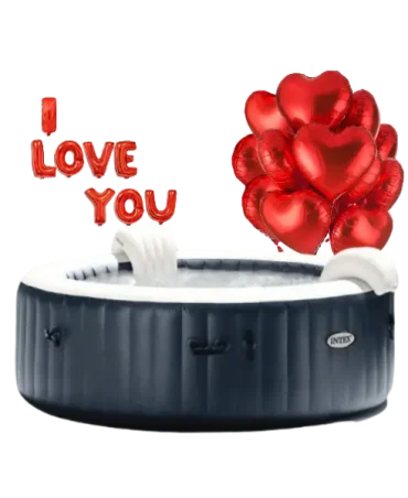 jacuzzi installé a domicile avec décoration romantique bubbly spa maroc