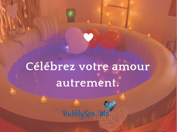 installation de jacuzzi romantique à domicile ambiance décorée bubbly spa maroc