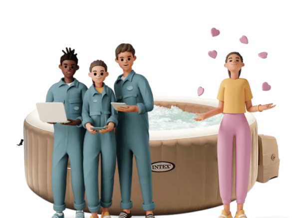 Equipe bubbly Spa installant un jacuzzi a domicile service professionnel au maroc